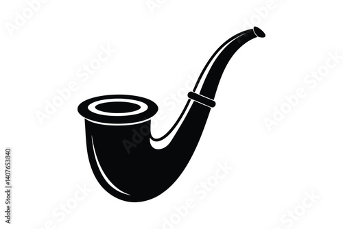 tobacco pipe silhouette vector illustration isolated on white background