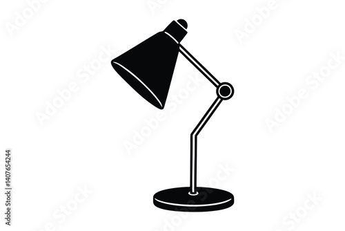 desk table lamp silhouette vector illustration