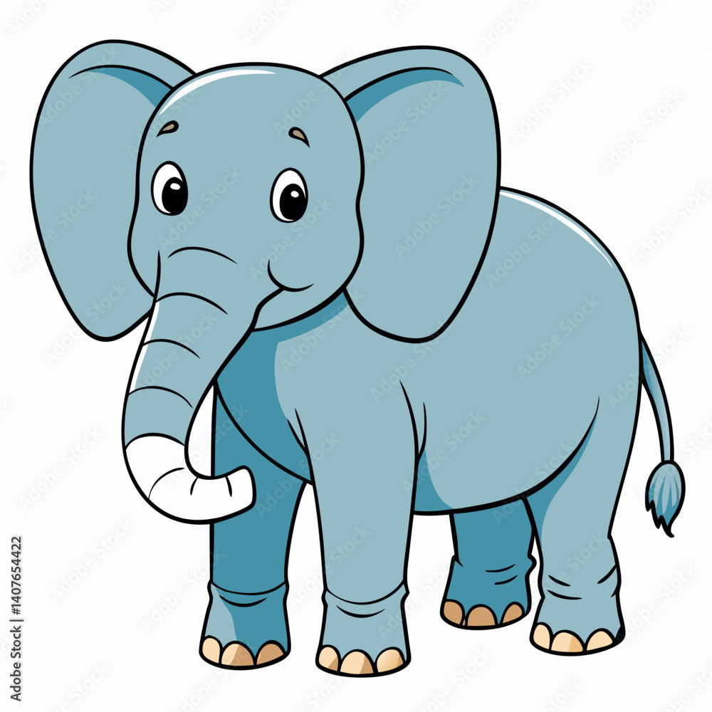 Obraz premium Adorable Cartoon Baby Elephant Illustration for Childrens Book