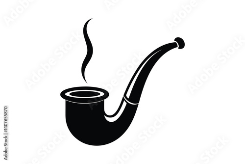 Smoking pipe icon silhouette vector illustration