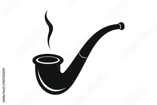 Smoking pipe icon silhouette vector illustration
