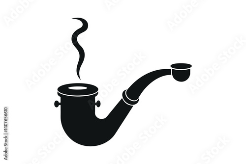 Smoking pipe icon silhouette vector illustration