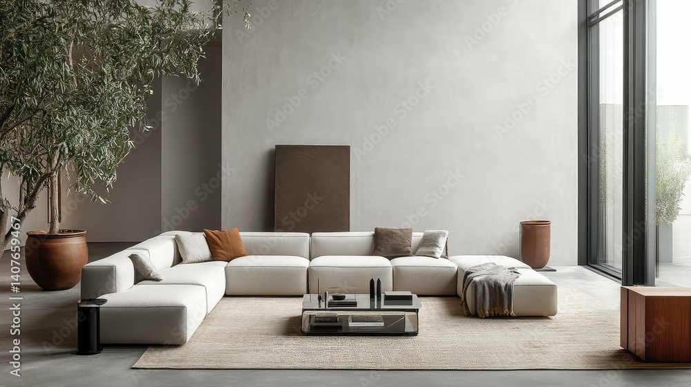 Fototapeta premium elegance blank wall living room