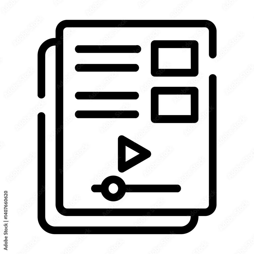 mp4 file Line Icon mp4 file Line Icon