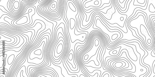 Abstract Topographic contour map. Vector cartography illustration. Modern design with White background with topographic wavy pattern design. Illustrations of maps Abstract Geometric
