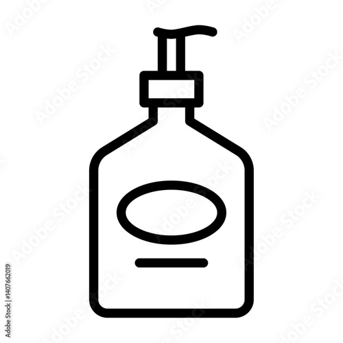 bottle outline icon. soap bottle black line illustration.