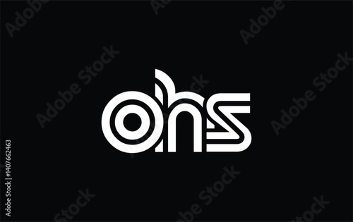 OHS Creative Unique Modern Letter Logo Design. Stylized logo featuring a unique letter design, presenting abstract minimalist aesthetics and modern appeal.