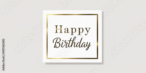 Minimalist Gold Foil Happy Birthday Card | Classy Printable Greeting Card | Instant Download