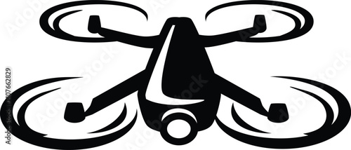 Drone silhouettes set, large pack of vector silhouette design, isolated white background