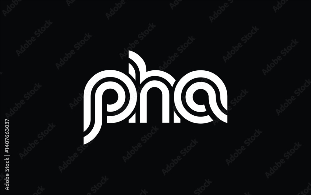 Obraz premium PHA Creative Unique Modern Letter Logo Design. Stylized logo featuring a unique letter design, presenting abstract minimalist aesthetics and modern appeal.