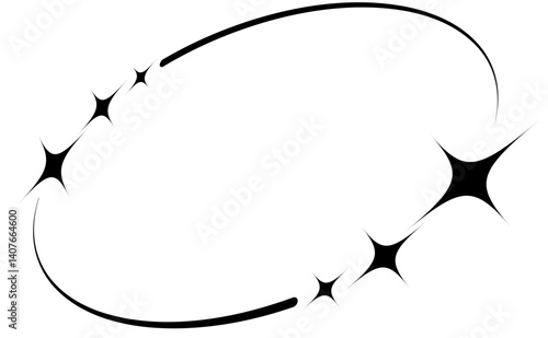 y2k star circle eclipse icon streetwear element
