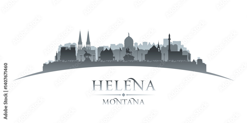 Naklejka premium Helena Montana city skyline vector silhouette