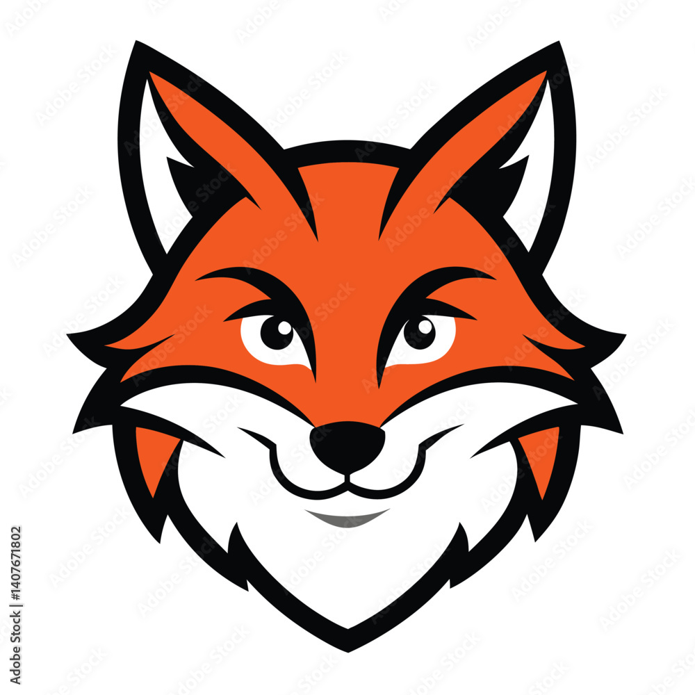 Obraz premium fox head mascot logo vector art illustration