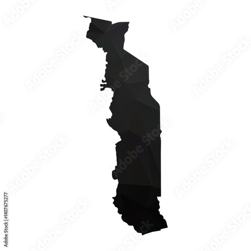 Abstract Polygon - Low Poly Color Black Togo map. Vector Illustration eps10.