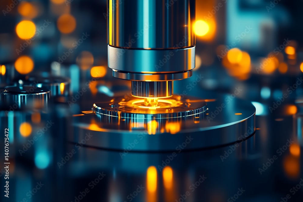 Intricate machinery focusing on a highlighted component representing latest advancements in technology industry : Generative AI