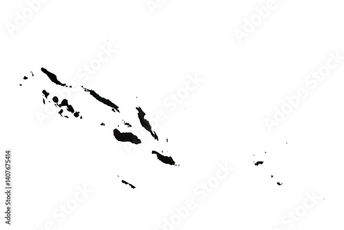 Abstract Polygon - Low Poly Color Black Solomon Islands map. Vector Illustration eps10.