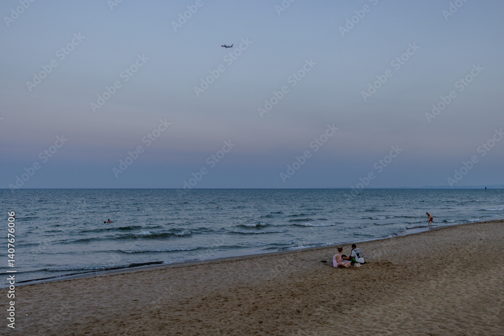 people on the beach in Catania, Sicily people on the beach in Catania, Sicily