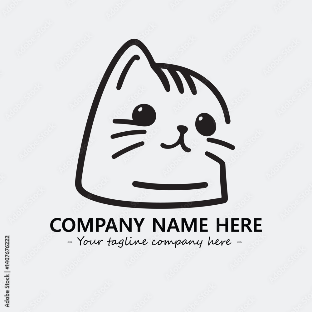 Cat character illustration black and white for logo company vector image
Cat character illustration black and white for logo company vector image