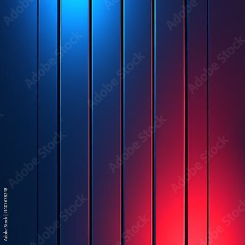 Obraz na płótnie Stylish modern background showcasing a series of vertical panels in contrasting blue and red tones : Generative AI w salonie