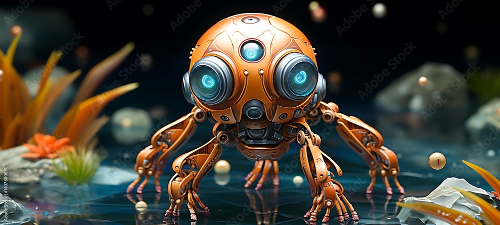 Paper quilling HubGoblin Nano Robot full body in a sea of diamonds, ai generative Paper quilling HubGoblin Nano Robot full body in a sea of diamonds, ai generative