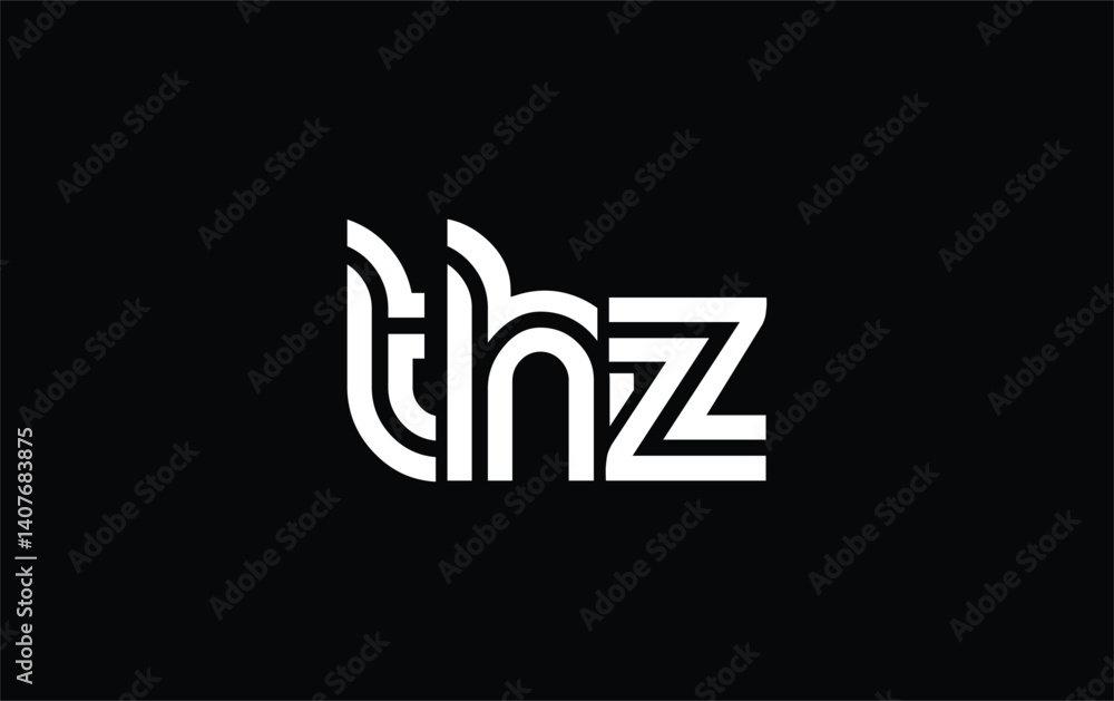 Naklejka premium THZ Creative Unique Modern Letter Logo Design. Stylized logo featuring a unique letter design, presenting abstract minimalist aesthetics and modern appeal.