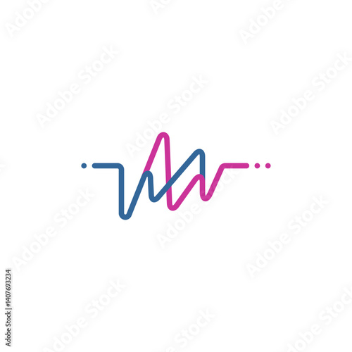 music vibration logo in abstract flat design