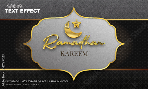 Islamic themed Background with gold frame editable tex effect 2