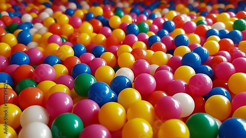 Obraz na płótnie Colorful Assorted Balls Creating an Inviting Play Space for Kids with Cheerful Atmosphere : Generative AI w salonie