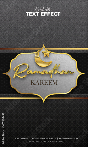 Islamic themed Background with gold frame editable tex effect 1
