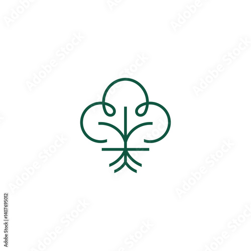 tree logo with minimalist linear design style