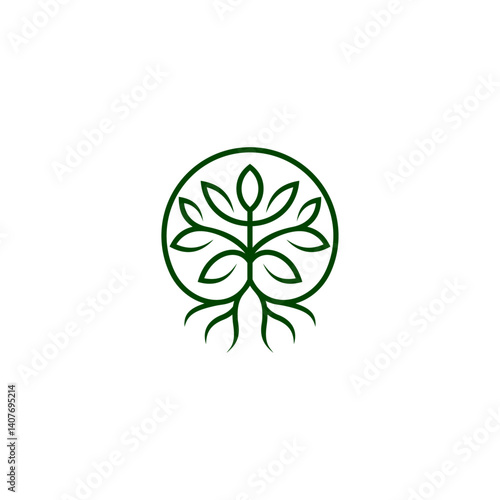 banyan tree logo with flat design style