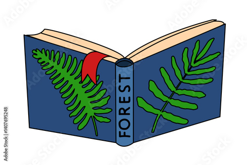 vector open book isolated on transparent background. Hand drown design element. 