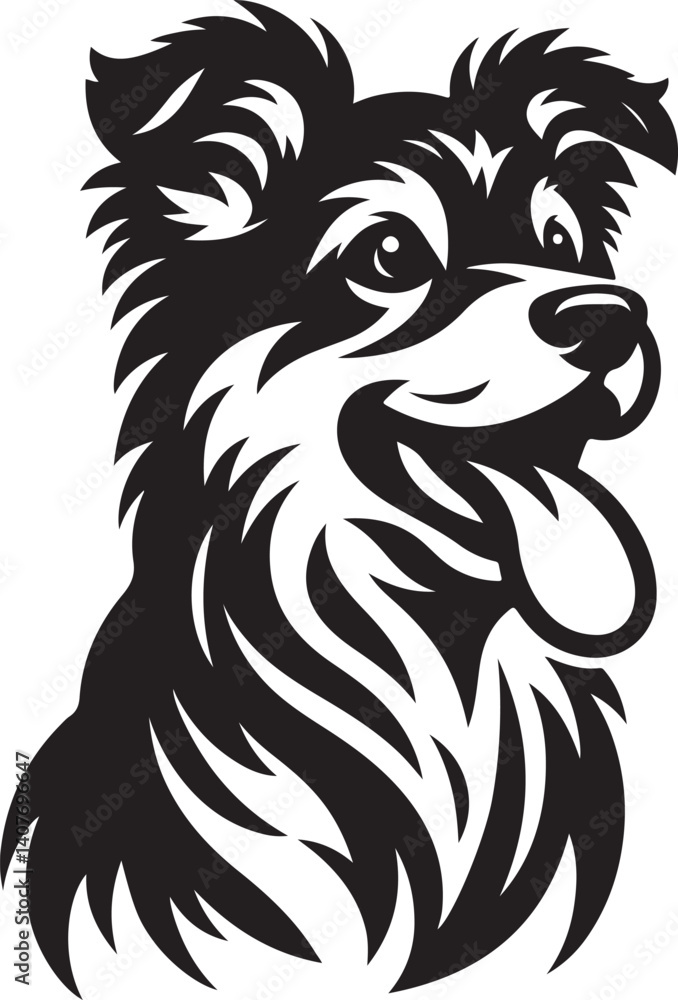 Obraz premium the set of dog icon silhouette design block and white background.