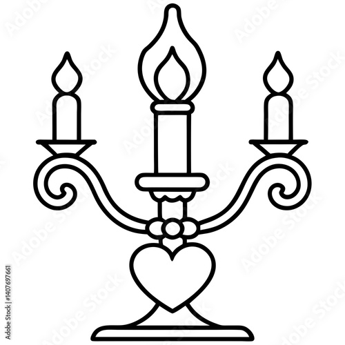 Timeless Heart Candle Outline