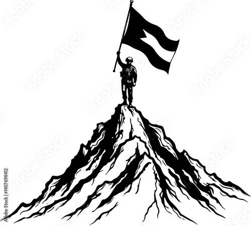 Victory for Palestine on the Peak Flag and Resistance vector 