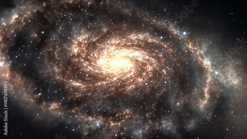 Spiral Galaxy Cosmic Background Brown Gold Stars