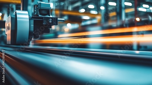 High Speed Industrial Machine Tool in Motion Captured with Dynamic Motion Effect : Generative AI