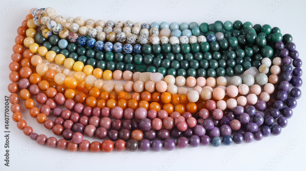 A variety of vividly colored natural stone beads A variety of vividly colored natural stone beads