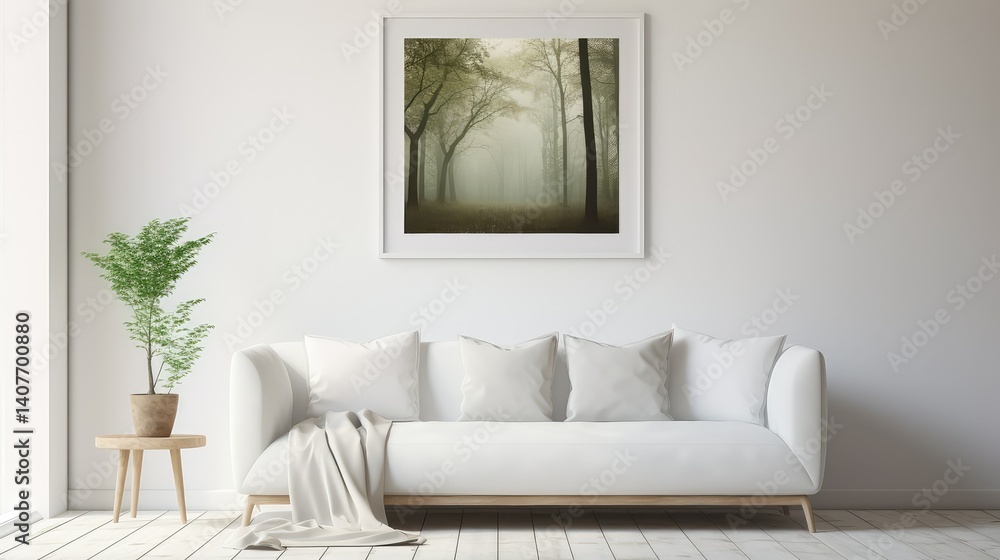 Fototapeta premium interior white photo frame