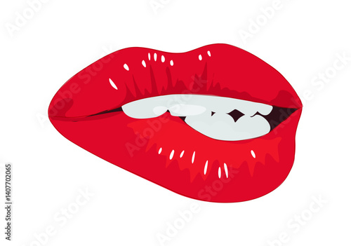 Vector realistic illustration of sexy woman's lips