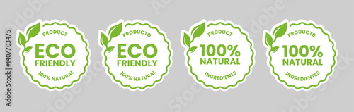 Eco friendly product sticker with 100% natural ingredients
