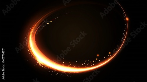 Obraz na płótnie Enchanting and luminous swirl of orange light particles on a dark backdrop, perfect for captivating graphics and visual art : Generative AI w salonie