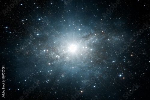 Vast galaxy in the universe illuminated by radiant stars and cosmic dust during a clear night