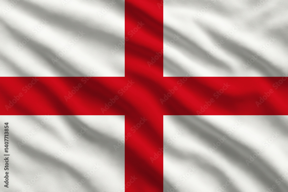 Obraz premium Waving flag of England, English flag blowing in the wind, full frame smooth fold