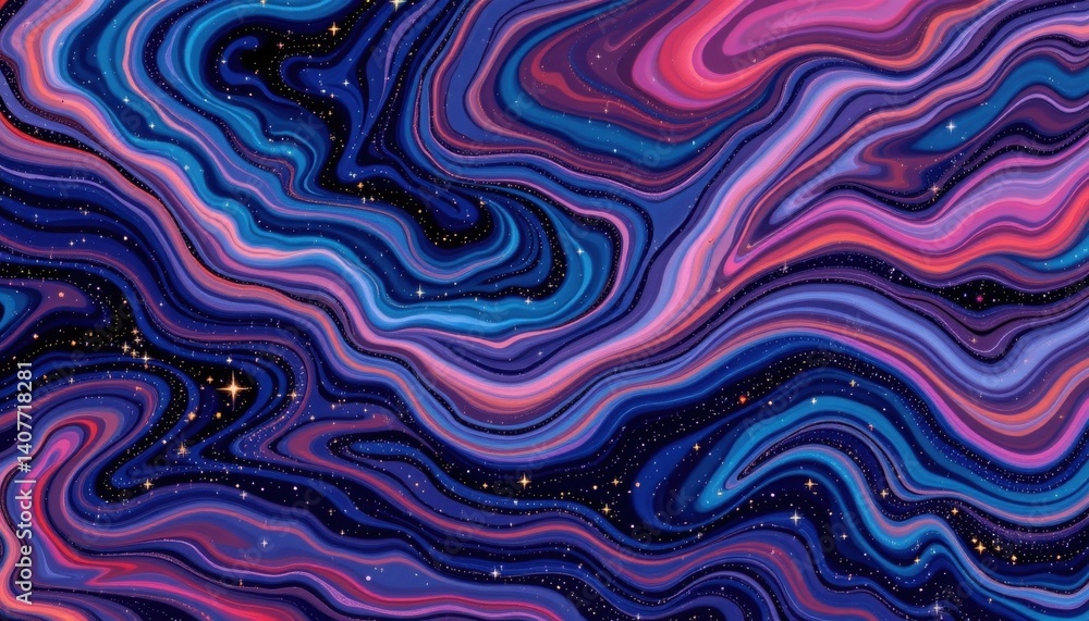 Cosmic Liquid Swirls Generate a cosmic themed background with swirling liquid colors that evoke a sense of space and mystery, dotted with tiny shimmering stars. Cosmic Liquid Swirls Generate a cosmic themed background with swirling liquid colors that evoke a sense of space and mystery, dotted with tiny shimmering stars.