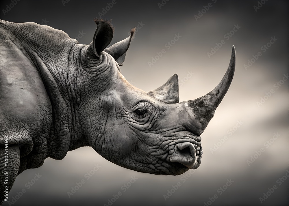 Fototapeta premium white rhino head