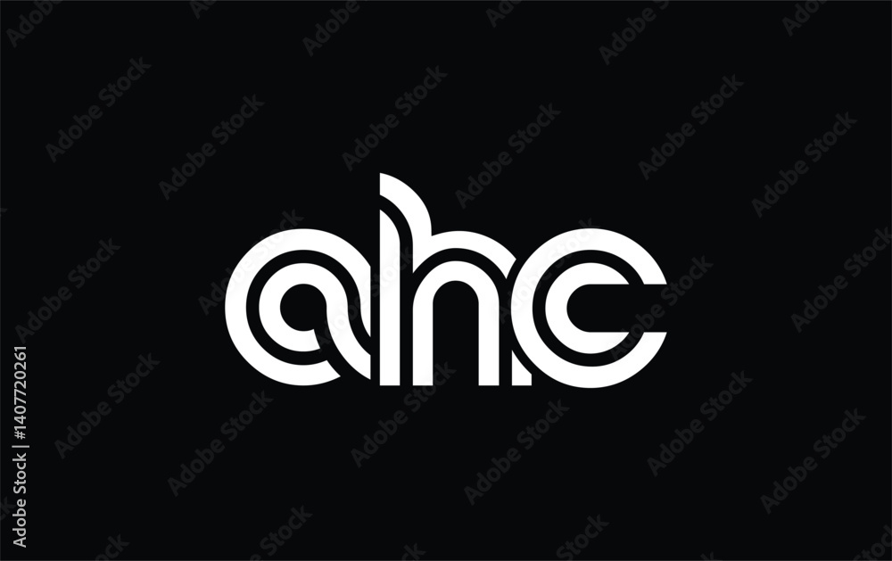 Obraz premium AHC Creative Unique Modern Letter Logo Design. Stylized logo featuring a unique letter design, presenting abstract minimalist aesthetics and modern appeal.