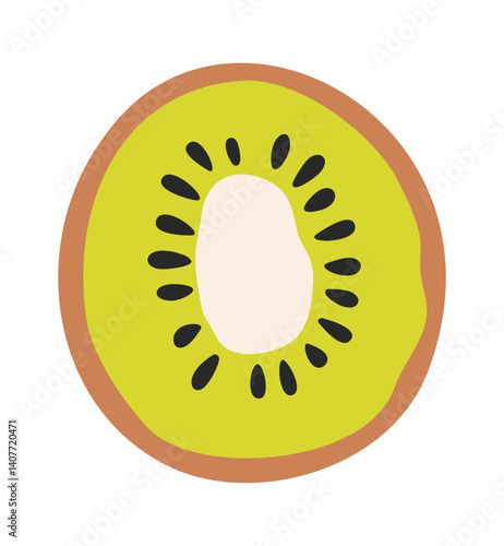 Delicious kiwi hand drawn fruit