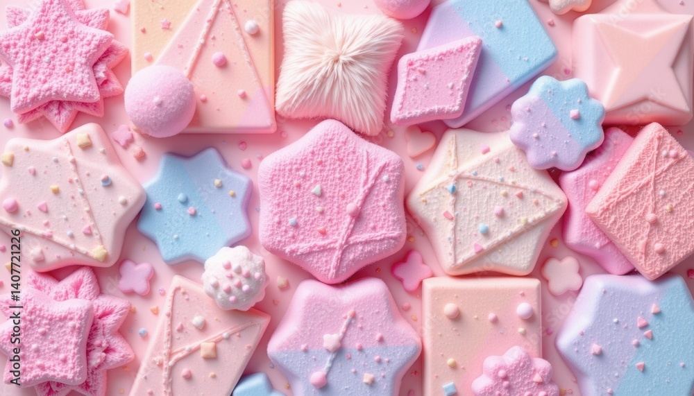 Fuzzy Geometric Shapes Create a series of interlocking geometric shapes covered in fluffy, pastel colored textures with a light gradient. Fuzzy Geometric Shapes Create a series of interlocking geometric shapes covered in fluffy, pastel colored textures with a light gradient.