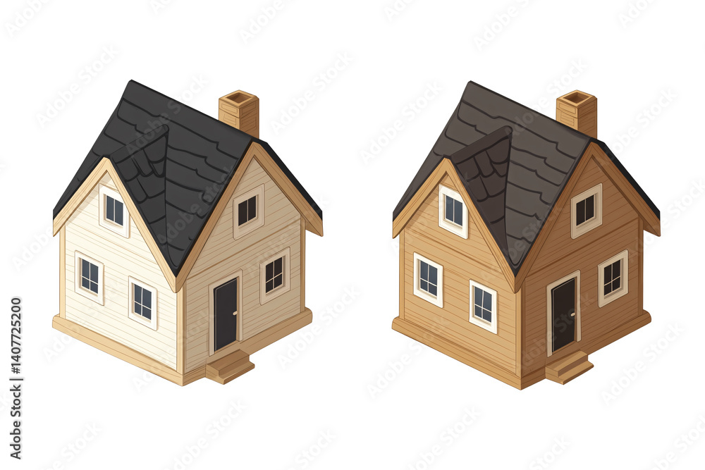 a couple of houses with a chimney a couple of houses with a chimney